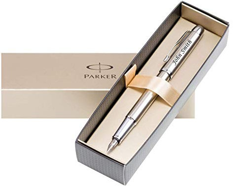 Personalised Laser Engraved PARKER IM FOUNTAIN PEN BRUSHED METAL CT, FREE ENGRAVING