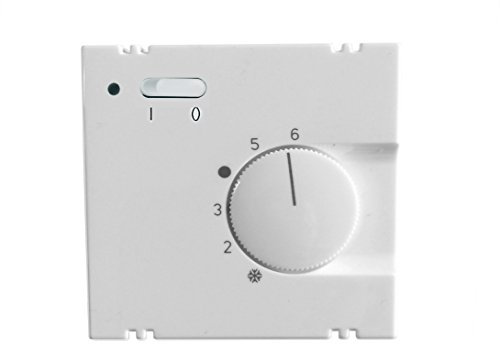 Raumtemperaturregler 230V mit EIN/Aus-Schalter, studioweiß - passend für Busch-Jaeger Future, Future-linear, Solo, axcent u. Carat