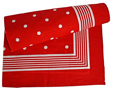 YACHTICON Viereck-Halstuch mit Tupfen Nickituch maritim, Farbe:rot