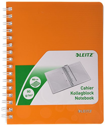 Leitz Wow 6Notizblock, 160 Seiten mit Spiralbindung, kariert, 5 x 5 klein kariert, A5, 17 x 22 cm A5 farblich sortiert
