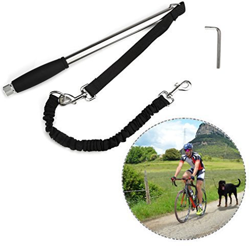Itian Poppy Pet Dog Fahrrad Leash, Bauchgurt Hundeleine, Kontrollierte Stabilität, Radfahren, Laufen und Gehen Übung für Sie und Ihren Hund, Schwarz, Praktisch und Nützlich