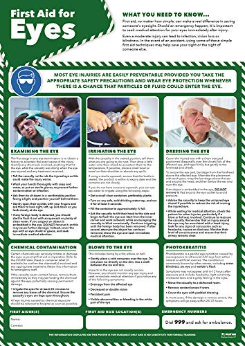 Daydream Education Poster „First Aid for Eyes“, laminiertes Glanzpapier, 420 x 594 mm (A2), Wandposter für Gesundheit und Sicherheit in Büro und Gewerbe (evtl. nicht in deutscher Sprache)