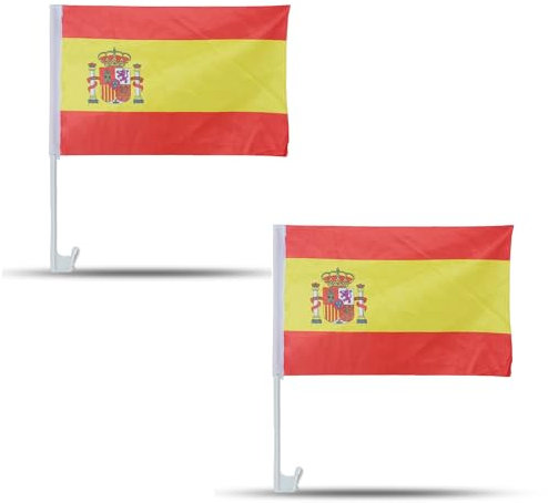 2er SET Auto Flagge Fahne WM Länder Fußball Fan Farbe: Spanien