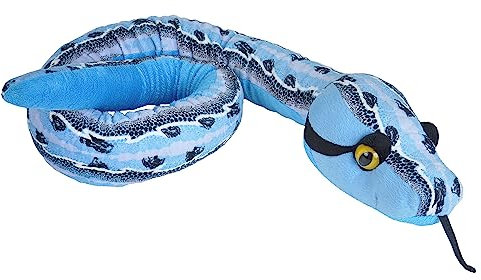 Wild Republic Plüsch Schlange, Snakesss, Kuscheltier, Plüschtier, Slipstream Blue, 137 cm