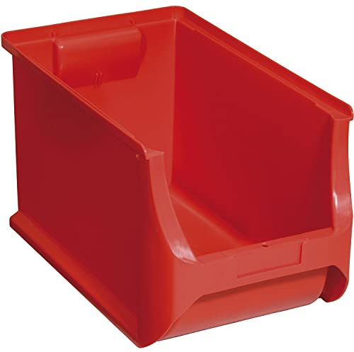 Allit 456281 ProfiPlus Box 4H, rot Stapelsichtbox, PP TÜV/GS, V: 9,8 L,Lagersichtbox, Sichtbox, Lagerbox, stapelbar