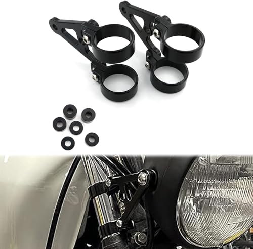 Xitomer 1 Pair for Front Fork Tubes 53mm, CNC Mount Headlight Brackets, for 7 or 5.75 Round Headlight (53mm)