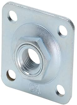 Metalideal Platine Carree a Visser M16 Portail 80x80mm | Platine carree a visser 80x80mm en acier zingue taraudee M16 pour gond