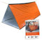 Abri de survie d'urgence, 150 x 250 cm, étanche, abri thermique en Mylar pour 2 personnes, pour randonnée, camping (orange)