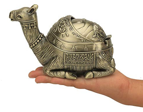 K COOL Kamel Aschenbecher mit Deckel Winddicht Metall Aschenbecher Outdoor Indoor Aschenbecher für Zigaretten Vintage Praktische Dekoration Aschenbecher für Zigaretten Metall Geschenk für Männer
