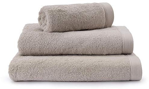URBANARA Essential Frottee-Handtücher Faia 70x140 cm I 100% Bio-Baumwolle Made in Portugal Oeko Tex Standard 100 Duschtuch Handtuch Badehandtuch, Steingrau