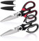 Kitchen Scissors, Kitchen Shears Multi Purpose Non Slip Sharp Stainless Steel, Kitchen Aid is Also Suitable for Poultry Scissors, Pizza Scissors, Fabric Scissors