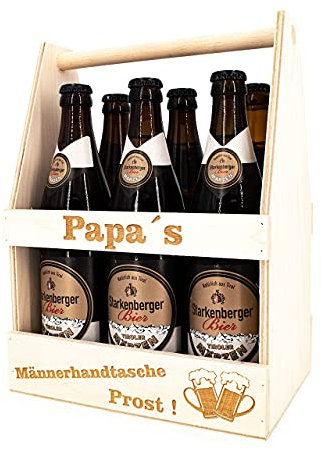 sagl.tirol 6er Bierträger mit Gravur Papa`s Männerhandtasche