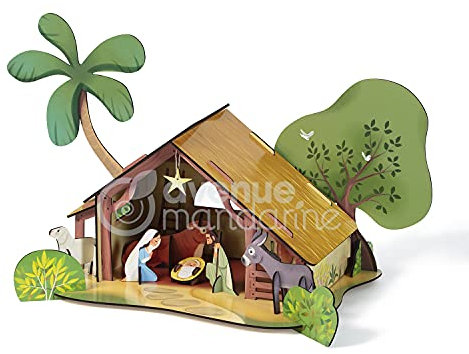 Avenue Mandarine PU021C - Puzzle Decor, 10 Figuren, ideal zur Adventszeit, Weihnachtskrippe, 1 Stück
