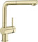 BLANCO LINUS-S | Küchenarmatur in satin gold | Hochdruck | Mit herausziehbarem Schlauch | Rückflussverhinderer | Keramik Kartusche | Gesicherte Wasserqualität & wassersparend