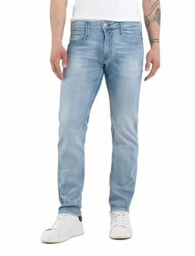 Replay Herren Jeans Anbass Slim-Fit mit Comfort Stretch, Light Blue 010 (Blau), 34W / 30L
