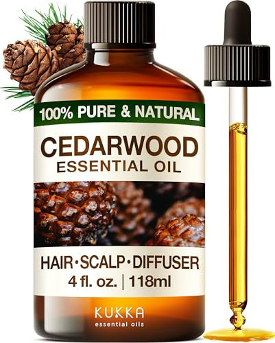 Kukka zedernholzöl [100% NATURREIN] Für Haar - und Hautpflege, Diffusion, Haararomatherapie, Selbstherstellung von Seife und Kerzen (118ml)