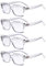 Eyekepper Packung mit 4 stilvollen Brillen für Frauen - Transparente übergroße quadratische Brille +3.25
