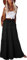EARKOHA Damen-Maxirock, Röcke mit hoher Taille, gestufter Paisley-Druck, langer Maxirock mit Taschen, Solid Black, XX-Large