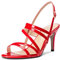 Castamere Donna Medio Tacco Heel Aperte sulla Punta Slingback Sandali Cinturino alla Caviglia Sexy da Matrimonio Feste 8.5 CM Heels Rosso Verniciata 35 EU