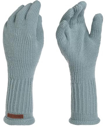 KNIT FACTORY - Lana Handschuhe - Gestrickte Handschuhe für Winter - Handstulpen aus Wolle - Hochwertige Qualität - Stone Green