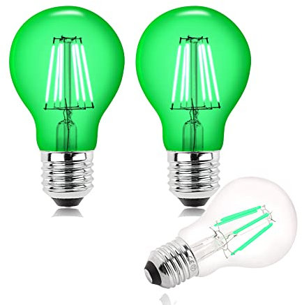 Bonlux 2x 6W Grüne Led-Glühbirne,E27 Grüne Led-Glühbirne,320lm,Farbige Glühbirne,Festival-Beleuchtung,Bar/Party/Indoor/Outdoor,Landschaftsbeleuchtung,Halloween