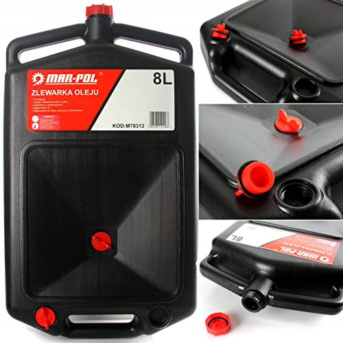 Recipiente de 8 litros para depósito de aceite y gasolina, combustible para coche, con grifo para purificación de fluidos, 3 asas