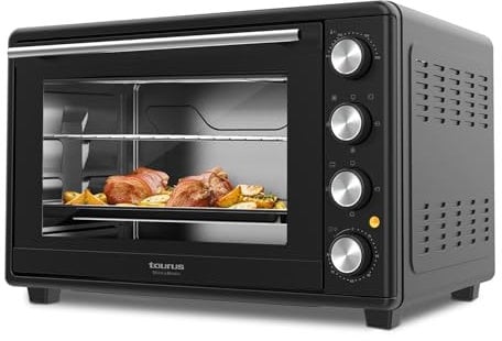 Taurus - Horno de Sobremesa 45L | 2000W Potencia | Hasta 230°C | 15 Tipos de Cocción | Función Stay On | Doble Cristal Reforzado