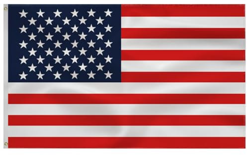 Bandera americana USA FLAG American Flag 90x150cm, bandera estadounidense, bandera de Estados Unidos, poliéster de calidad para interiores y exteriores, con bordes de doble costura de latón
