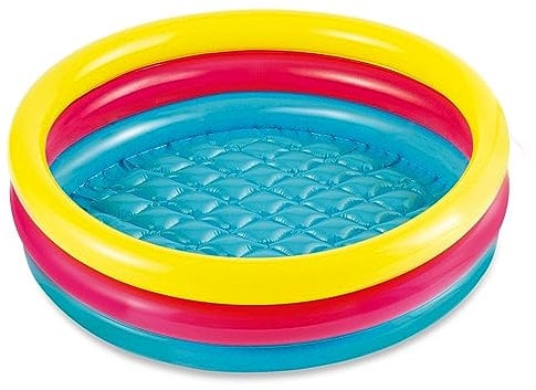 Summer Waves Swimmingpool, Abnehmbares Aufblasbares Planschbecken für Kleinkinder, Familienpool, Hinterhof Pool, Kinderpool Mehrfarbiger Runder Pool, 86 x 25 cm
