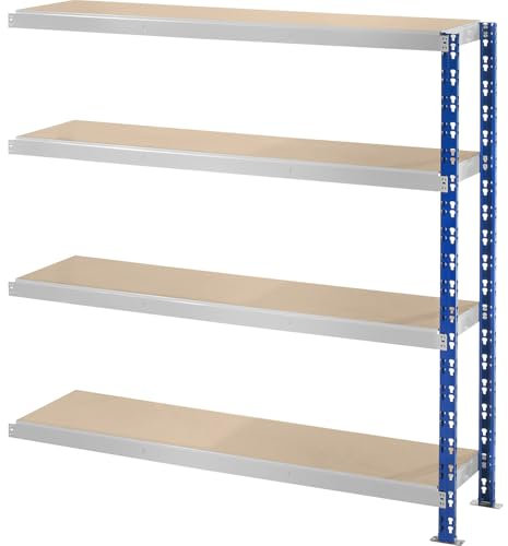 eurokraft | Großfach-Steckregal | T 400 mm | mit Spanplattenböden | Anbauregal | HxB 1508 x 1525 mm