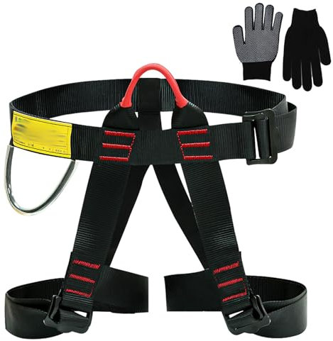 Nizirioo Imbracatura Da Arrampicata,Imbrago Arrampicata Per Mezzo Corpo Con Guanti,Cintura Di Sicurezza Imbrago Utilizzabile,Mezza Imbracatura Per Arrampicata Per Alpinismo, Arrampicata Sportiva