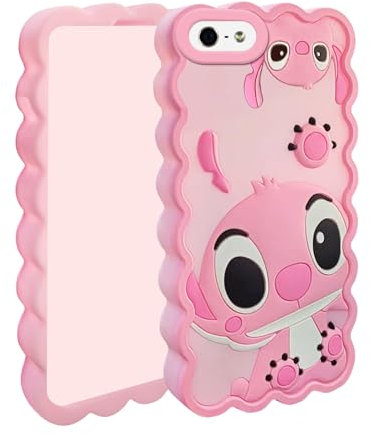 Compatible with iPhone 5S 5C 5 Case, Cute Cartoon Unique Soft Silicone Animal Anime Character Shockproof Anti-Bump Protector Boys Kids Girls Gifts Cover Skin Shell for iPhone 5S/5/5C/S/SE 1ST