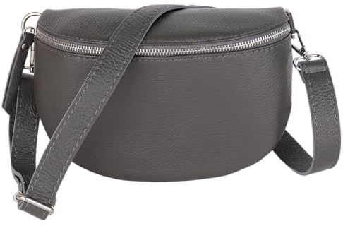 MIRROSI® Bauchtasche Damen, Made in Italy, Echtleder Umhängetasche Echtes Leder, Brusttasche, Crossbody Bag aus Echtem Leder, in 3 Größen erhältlich
