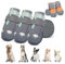 Sezlinver Hundeschuhe mit Rutschfester Sohle, 4er Pack Verstellbarer Pfotenschutz mit reflektierenden Bändern, waschbare und atmungsaktive Hundeschuhe für kleine, mittlere und große Hunde(7), Grey
