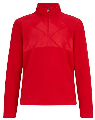 Ziener Kinder JONKI Skipullover, Skirolli, Funktions-Shirt | atmungsaktiv, Fleece, warm, red Salsa, 140