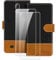 Custodia Portafoglio in Pelle PU Effetto Canvas Bicolore e Set di 2 Pellicole in Vetro Temperato Compatibile con Brondi Amico Smartphone S Nero Chiusura Magnetica Protezione Completa (Nero)