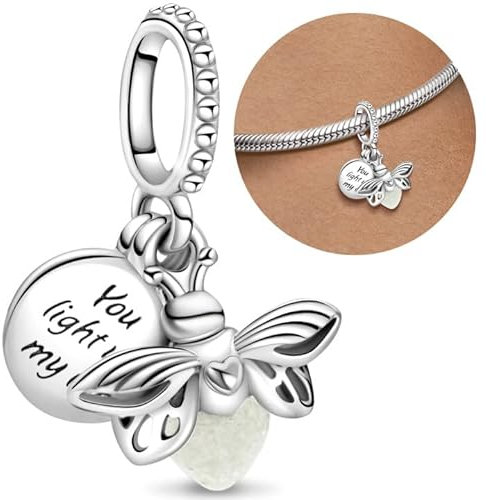 Purhole Glühwürmchen Charm Anhänger Moments Charms Bettelarmband Anhänger Charm Glühwürmchen Armband Charms Silber 925