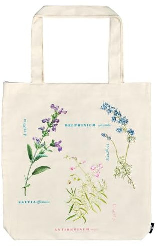moses. libri_x Shopper Herbarium I Tragetasche aus 100% Baumwolle mit Standboden I Einkaufstasche aus Bio-Baumwolle | Beutel zum Einkaufen I Alltagstasch I Stoffbeutel