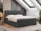MKS MEBLE Boxspringbett 140x200 mit Bettkasten, Bett mit Multipocket - Matratze H3 Topper, Polsterbett 140x200 mit Bettkasten Kopfteil, Boxspringbett mit Matratze H3, RICO - Dunkelgrau Stukture