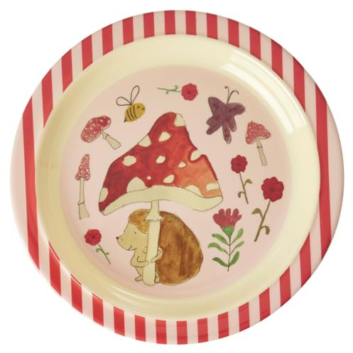 Rice Melamin Kinderteller Teller pink Happy Forest Print