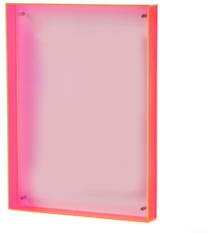 Acrylic Photo Frames Klarer rahmenloser Desktop-Fotoblock (10,9 x 14 cm) Acryl-Bilderrahmen Moderner wandmontierter Acryl-Fotorahmen Hängende Wanddekoration (Rot)