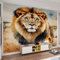 QDJKBL Peintures murales lion sauvage des prairies peinture à l'huile graffiti art roi de la jungle papier peint mural 3D décoration murale image claire pour bureau hôtel appartement - 200 x 140 cm