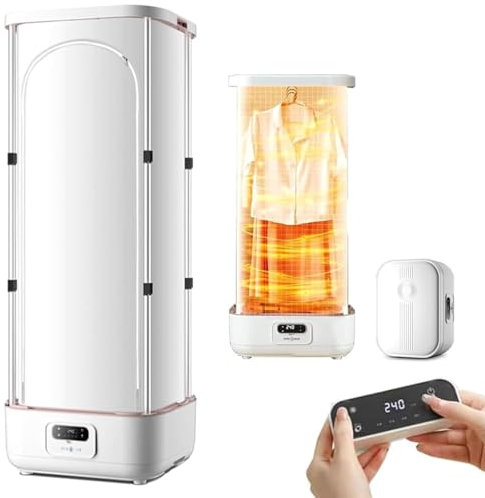 900W Clothing Dryer Steam Iron Smart Remote Control Wrinkle Portable Clothes Dryer Electric Clothes Airer Dryer Foldable Clothes Care Machine,Built-in Aromatherapy Box