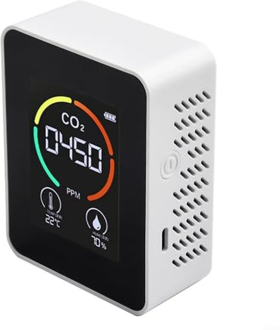 ZiStarlilife Air Testing Device, Air Quality Detector, 3 In 1 Carbon Dioxide Concentration Detector with Real Time Temperature and Humidity Readings for Home and Kitchen(White)