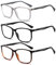 Fsread 3 Pack Blaulichtfilter Lesebrille für Herren Federscharnier Sport Square Reader TR90 Anti-Glare Lesehilfe +2.0