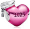 MSPOVOF Rosa 2025 Abschluss Herz Charm 925 Sterling Silber 5A Zirkonia Anhänger für Armband Halsketten Schmuck Geschenk für Damen Frauen
