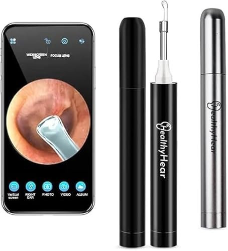 Ear Camera and Wax Remover Otoscope Ear Wax Removal Camera, HD 1080P Earwax Cleaner Kit & Remover with LED Light, Waterproof Endoscope for Safe Ear Cleaning, Compatible with iPhone, Android & iPad