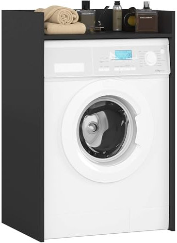 AKORD Armadietto per lavatrice 64 CM, 64 x 50 x 98 cm, er Lavatrice e Asciugatrice, Mobile da bagno, Schwarz