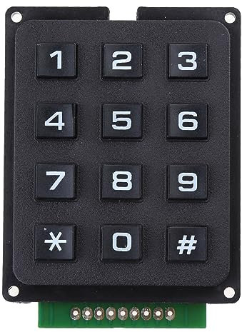 Greabuy 3x4 Matrixes Array 12-Tasten-Tastaturmodul 12-Tasten-Membran-Tastenfeld