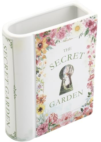 KRYSTHIA Keramik Buchvase, Buchförmige Vase für Tulpen, Buchvasen für Blumen, kleine Blumenvasen für Wohnzimmer, Büro, Couchtisch, Bücherregal Dekor